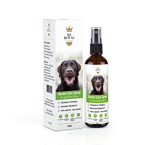 MC-Royal NEU Dental Care Spray für Hunde & Katzen - Zahnreinigung, Zahnpflege Hund, Dentalspray gegen Mundgeruch, Zahnsteinentferner Hund, zahnbürste Hund von MC-Royal