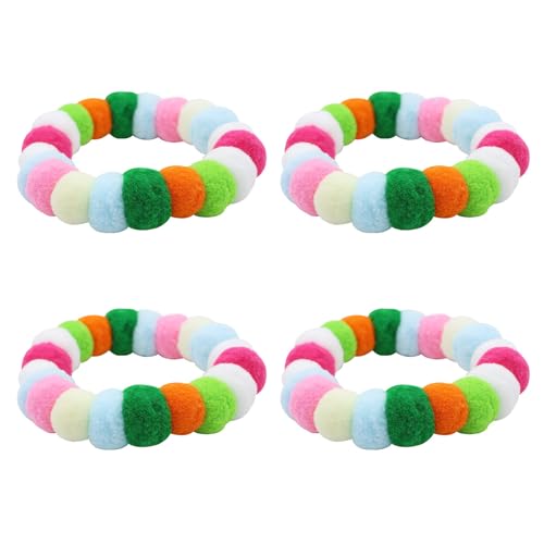 MCAOAL 4pack Farbenfrohe Dehnbare Haustierkragen Styles Plüschkragen Weiche Polyesterkragen Für Tägliche Spaziergänge Oder Haustierpartys von MCAOAL