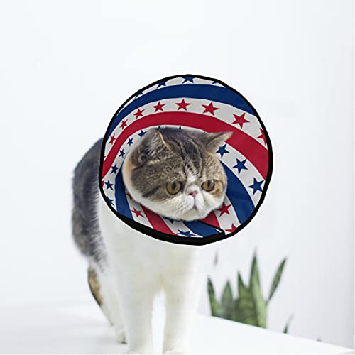 MCHIVER American Stars Soft Cat Dog Recovery Collar Adjustable Cat Cone Wundheilung Protective After Operation for Cats von MCHIVER