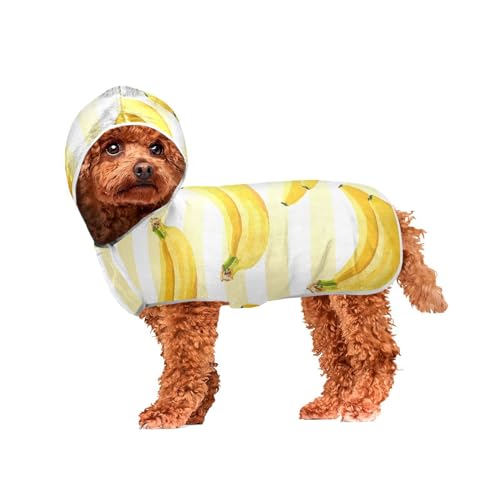 MCHIVER Banana Hunde-Badetuch mit Kapuze, schnell trocknend, Haustier-Bademäntel, verstellbare Hunde-Trockenmäntel, Handtücher für kleine, mittelgroße und große Hunde, 50 x 60 cm MCHIVER Banana Hunde-Badetuch mit Kapuze, schnell trocknend, Haustier-Bademäntel, verstellbare Hunde-Trockenmäntel, Handtücher für kleine, mittelgroße und große Hunde, 50 x 60 cm von MCHIVER