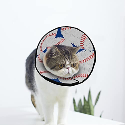 MCHIVER Baseballs Texture Soft Cat Dog Recovery Collar Adjustable Cat Cone Wund Healing Protective After OP for Puppy Cones After Operations von MCHIVER