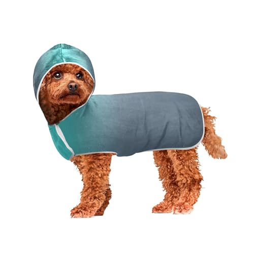 MCHIVER Blau-grüner Farbverlauf, Hunde-Badehandtuch mit Kapuze, schnell trocknend, Haustier-Bademäntel, verstellbare Hunde-Trocknungsmäntel, Handtücher für Strand, Baden, Pool, Schwimmen, 50 x 60 cm MCHIVER Blau-grüner Farbverlauf, Hunde-Badehandtuch mit Kapuze, schnell trocknend, Haustier-Bademäntel, verstellbare Hunde-Trocknungsmäntel, Handtücher für Strand, Baden, Pool, Schwimmen, 50 x 60 cm von MCHIVER