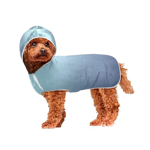 MCHIVER Blauer Farbverlauf Hund Badetuch Robe mit Kapuze Schnell trocknend Haustier Bademäntel Verstellbare Hund Trocknen Mäntel Handtücher Wraps für Haustier Fellpflege Trocknen Hunde 50 x 60 cm MCHIVER Blauer Farbverlauf Hund Badetuch Robe mit Kapuze Schnell trocknend Haustier Bademäntel Verstellbare Hund Trocknen Mäntel Handtücher Wraps für Haustier Fellpflege Trocknen Hunde 50 x 60 cm von MCHIVER