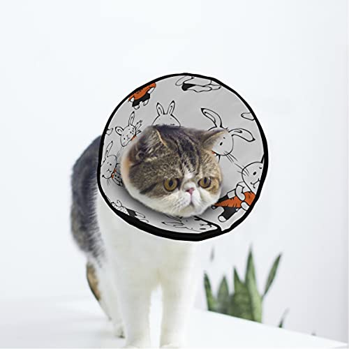 MCHIVER Bunnies Weiches Halsband für Katzen und Hunde, verstellbar, zur Wundheilung, Schutz nach Operationen von MCHIVER