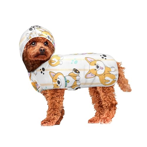 MCHIVER Corgi Hunde-Badetuch mit Kapuze, schnell trocknend, verstellbar, zum Trocknen von Hunden, Mäntel, Handtücher für Baden, Pool, Strand, Schwimmen, 50 x 60 cm MCHIVER Corgi Hunde-Badetuch mit Kapuze, schnell trocknend, verstellbar, zum Trocknen von Hunden, Mäntel, Handtücher für Baden, Pool, Strand, Schwimmen, 50 x 60 cm von MCHIVER