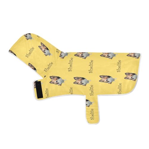MCHIVER Custom Your Dog Sheltie Hunde-Badetuch, personalisierbar, verstellbar, für Pool, Schwimmen, Baden, Strand, 50 x 60 cm, Zitronengelb von MCHIVER