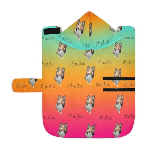 MCHIVER Custom Your Dog Sheltie Hunde-Badetuch mit Farbverlauf, verstellbar, für kleine, mittelgroße und große Hunde, 60 x 65 cm, Blaugrün / Orange / Rosa MCHIVER Custom Your Dog Sheltie Hunde-Badetuch mit Farbverlauf, verstellbar, für kleine, mittelgroße und große Hunde, 60 x 65 cm, Blaugrün / Orange / Rosa von MCHIVER