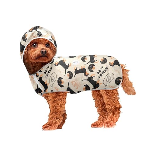 MCHIVER Dackel Hunde-Badetuch mit Kapuze, schnell trocknend, verstellbar, für große, mittelgroße und kleine Hunde, 60 x 65 cm MCHIVER Dackel Hunde-Badetuch mit Kapuze, schnell trocknend, verstellbar, für große, mittelgroße und kleine Hunde, 60 x 65 cm von MCHIVER
