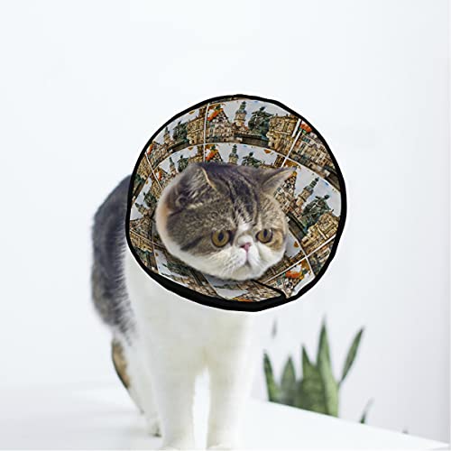 MCHIVER Elegant Painting Soft Cat Dog Recovery Halsband Verstellbar Katze Kegel Wundheilung Schutz nach Operationen für Katze und Welpen von MCHIVER