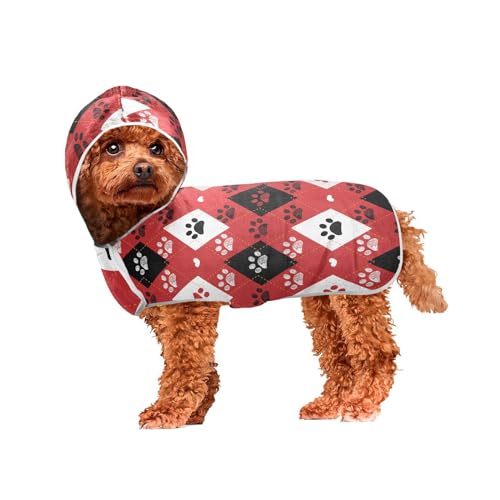 MCHIVER Hunde-Bademantel mit Kapuze, schnell trocknend, verstellbar, Hunde-Trockenmäntel, Handtücher, Wraps für alle Hunderassen, 50 x 60 cm von MCHIVER