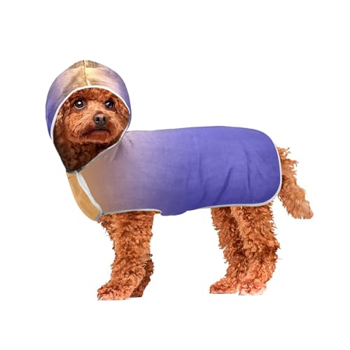 MCHIVER Hunde-Bademantel mit Kapuze, schnell trocknend, verstellbar, zum Trocknen von Hunden, Mäntel, Handtücher, zum Schwimmen, Baden, Pool, Strand, 60 x 65 cm, Orange / Violett MCHIVER Hunde-Bademantel mit Kapuze, schnell trocknend, verstellbar, zum Trocknen von Hunden, Mäntel, Handtücher, zum Schwimmen, Baden, Pool, Strand, 60 x 65 cm, Orange / Violett von MCHIVER