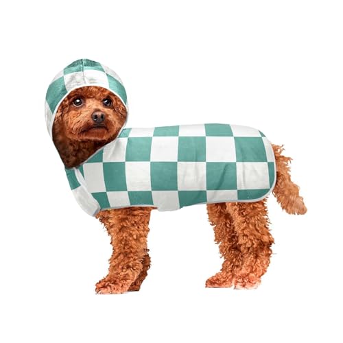 MCHIVER Hunde-Bademantel mit Kapuze, schnell trocknend, verstellbar, zum Trocknen von Hunden, für Schwimmen, Pool, Strand, Schwimmen, 50 x 60 cm, Grün / Weiß MCHIVER Hunde-Bademantel mit Kapuze, schnell trocknend, verstellbar, zum Trocknen von Hunden, für Schwimmen, Pool, Strand, Schwimmen, 50 x 60 cm, Grün / Weiß von MCHIVER