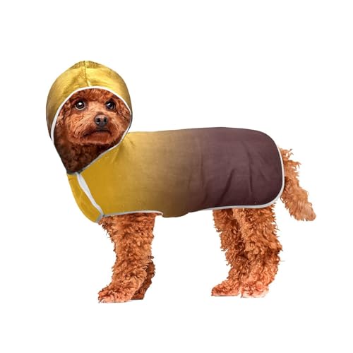 MCHIVER Hunde-Bademantel mit Kapuze, schnelltrocknend, verstellbar, für Strand, Pool, Schwimmen, Baden, 60 x 65 cm, Orange / Rot von MCHIVER