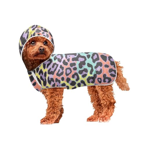 MCHIVER Hunde-Badetuch mit Kapuze, Leopardenstruktur, schnell trocknend, Haustier-Bademäntel, verstellbare Hunde-Trockenmäntel, Handtücher für alle Hunderassen, 50 x 60 cm MCHIVER Hunde-Badetuch mit Kapuze, Leopardenstruktur, schnell trocknend, Haustier-Bademäntel, verstellbare Hunde-Trockenmäntel, Handtücher für alle Hunderassen, 50 x 60 cm von MCHIVER