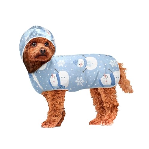 MCHIVER Hunde-Badetuch mit Kapuze, Motiv: Schneemann, schnell trocknend, verstellbar, für große, mittelgroße und kleine Hunde, 60 x 65 cm MCHIVER Hunde-Badetuch mit Kapuze, Motiv: Schneemann, schnell trocknend, verstellbar, für große, mittelgroße und kleine Hunde, 60 x 65 cm von MCHIVER