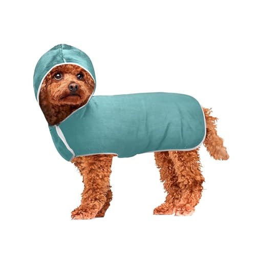 MCHIVER Hunde-Badetuch mit Kapuze, schnell trocknend, verstellbar, zum Trocknen von Hunden, Mäntel, Handtücher, zum Baden, Strand, Schwimmbad, 60 x 65 cm, Dunkelblaugrün MCHIVER Hunde-Badetuch mit Kapuze, schnell trocknend, verstellbar, zum Trocknen von Hunden, Mäntel, Handtücher, zum Baden, Strand, Schwimmbad, 60 x 65 cm, Dunkelblaugrün von MCHIVER
