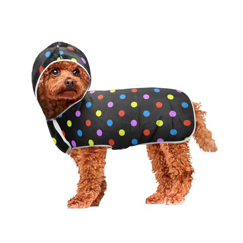 MCHIVER Hunde-Badetuch mit Kapuze, schnell trocknend, verstellbare Hunde-Trockenmäntel, Handtücher, Wraps für Haustierpflege, Trocknen, Hunde, 60 x 65 cm von MCHIVER