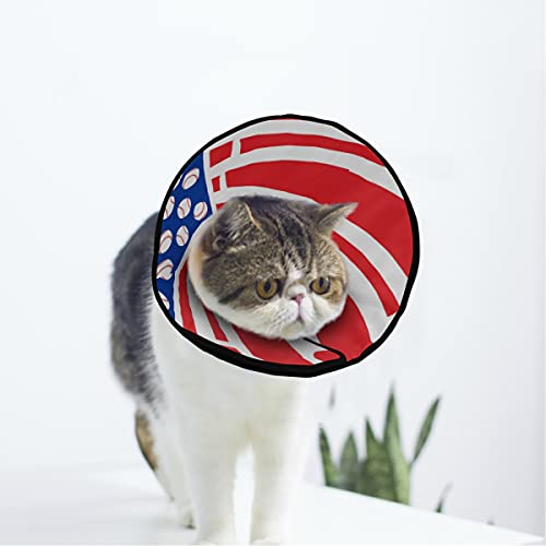 MCHIVER Hundehalsband mit amerikanischer Flagge, weich, für Katzen und Hunde, verstellbar, zur Wundheilung, Schutz nach Operationen von MCHIVER