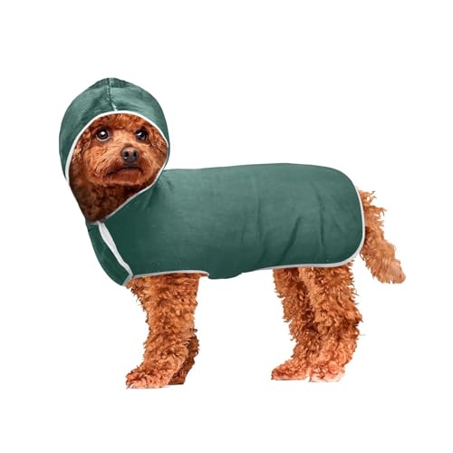MCHIVER Hunter Hunde-Badetuch mit Kapuze, schnelltrocknend, verstellbar, für große, mittelgroße und kleine Hunde, 50 x 60 cm, Grün MCHIVER Hunter Hunde-Badetuch mit Kapuze, schnelltrocknend, verstellbar, für große, mittelgroße und kleine Hunde, 50 x 60 cm, Grün von MCHIVER