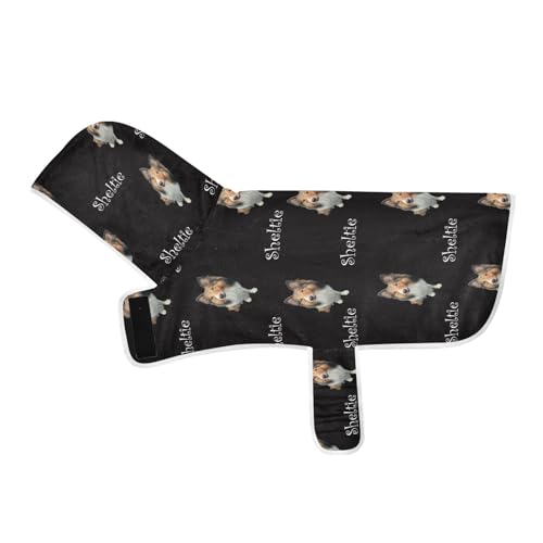 MCHIVER Individuell gestalteter Hunde-Bademantel, verstellbar, zum Trocknen von Hunden, für Strand, Bad, Pool, Schwimmen, 50 x 60 cm, Schwarz MCHIVER Individuell gestalteter Hunde-Bademantel, verstellbar, zum Trocknen von Hunden, für Strand, Bad, Pool, Schwimmen, 50 x 60 cm, Schwarz von MCHIVER