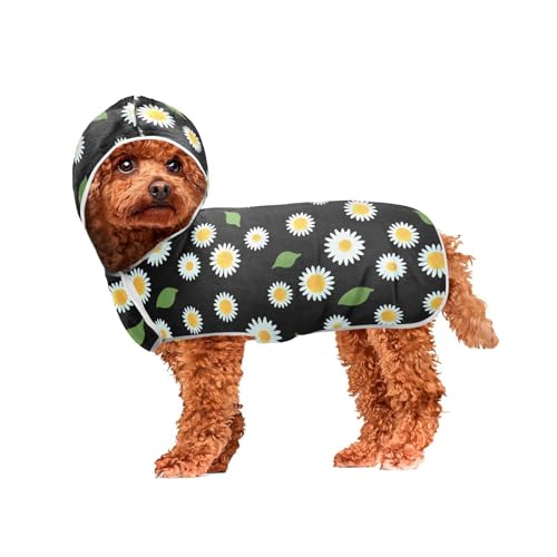 MCHIVER Kamille Blumen Hund Badetuch Robe mit Kapuze Schnell trocknend Haustier Bademäntel Verstellbare Hund Trocknen Mäntel Handtücher Wraps für Strand Pool Schwimmen Baden 60 x 65 cm in MCHIVER Kamille Blumen Hund Badetuch Robe mit Kapuze Schnell trocknend Haustier Bademäntel Verstellbare Hund Trocknen Mäntel Handtücher Wraps für Strand Pool Schwimmen Baden 60 x 65 cm in von MCHIVER