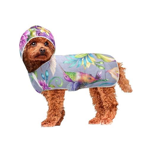 MCHIVER Kolibri-Hunde-Badetuch mit Kapuze, schnell trocknend, verstellbar, für kleine, mittelgroße und große Hunde, 60 x 65 cm MCHIVER Kolibri-Hunde-Badetuch mit Kapuze, schnell trocknend, verstellbar, für kleine, mittelgroße und große Hunde, 60 x 65 cm von MCHIVER
