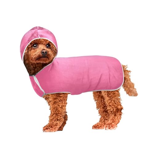 MCHIVER Neon Pink Dog Bath Towel Robe with Hood Quick Dry Pet Bathrobes Adjustable Dog Drying Coats Towels Wraps for Bathing Beach Swimming Pool 60 * 65 cm in MCHIVER Neon Pink Dog Bath Towel Robe with Hood Quick Dry Pet Bathrobes Adjustable Dog Drying Coats Towels Wraps for Bathing Beach Swimming Pool 60 * 65 cm in von MCHIVER