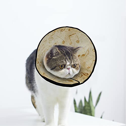 MCHIVER Noten Musiknoten, weiches Halsband zur Erholung von Katzen und Hunden mit verstellbarem Katzenkegel, zur Wundheilung, Schutz nach Operationen für Welpen von MCHIVER