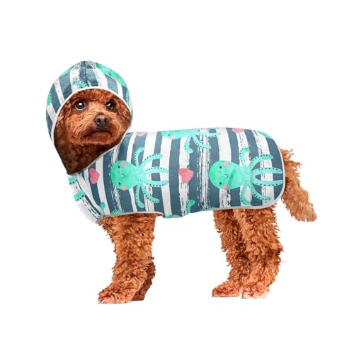 MCHIVER Octopuses Hunde-Badetuch mit Kapuze, schnell trocknend, verstellbar, zum Trocknen von Hunden, Mäntel, Handtücher zum Baden, Strand, Schwimmbad, 60 x 65 cm MCHIVER Octopuses Hunde-Badetuch mit Kapuze, schnell trocknend, verstellbar, zum Trocknen von Hunden, Mäntel, Handtücher zum Baden, Strand, Schwimmbad, 60 x 65 cm von MCHIVER