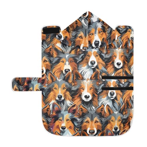 MCHIVER Sheltie Hunde-Badetuch mit Kapuze, schnell trocknend, Haustier-Bademäntel, verstellbare Hunde-Trockenmäntel, Handtücher, Wickel für Pool, Strand, Schwimmen, Baden, 60 x 65 cm MCHIVER Sheltie Hunde-Badetuch mit Kapuze, schnell trocknend, Haustier-Bademäntel, verstellbare Hunde-Trockenmäntel, Handtücher, Wickel für Pool, Strand, Schwimmen, Baden, 60 x 65 cm von MCHIVER