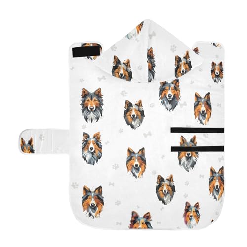 MCHIVER Sheltie Hunde-Badetuch mit Kapuze, schnell trocknend, verstellbar, zum Trocknen von Mänteln, Handtücher, Wickeltücher für Pool, Strand, Schwimmen, Baden, 60 x 65 cm MCHIVER Sheltie Hunde-Badetuch mit Kapuze, schnell trocknend, verstellbar, zum Trocknen von Mänteln, Handtücher, Wickeltücher für Pool, Strand, Schwimmen, Baden, 60 x 65 cm von MCHIVER