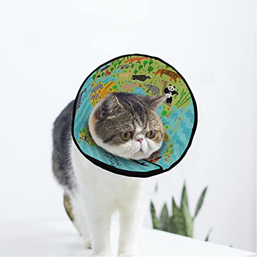 MCHIVER Tierwelt Karte, weiches Halsband zur Erholung von Katzen und Hunden, verstellbar, für die Wundheilung, Schutz nach Operationen von MCHIVER