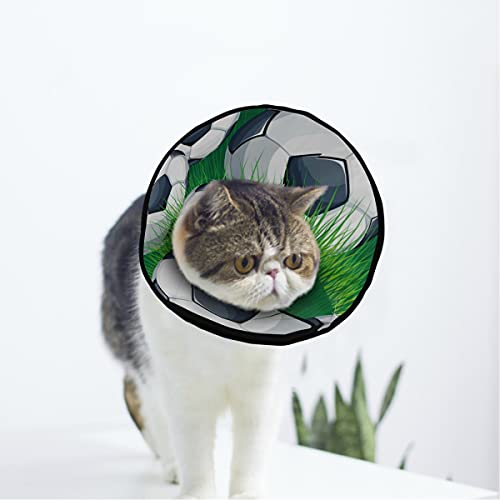 MCHIVER Weiches Fußball-Halsband für Katzen und Hunde, verstellbar, zur Wundheilung, Schutz nach Operationen, für weiches Haustier-Halsband von MCHIVER