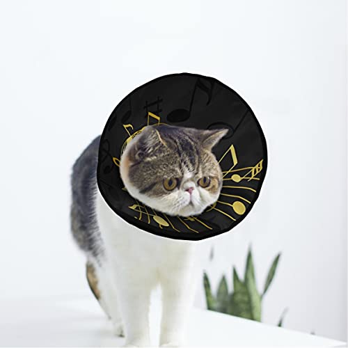 MCHIVER Weiches Halsband für Katzen und Hunde, mit Musiknoten, verstellbar, zur Wundheilung, Schutz nach Operationen, für Halsbänder von MCHIVER