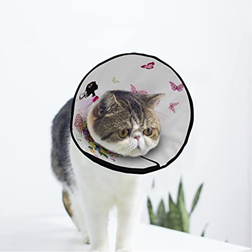 MCHIVER Weiches Hundehalsband für Mädchen und Katzen, mit Blumenmotiv, verstellbar, zur Wundheilung, Schutz nach Operationen von MCHIVER