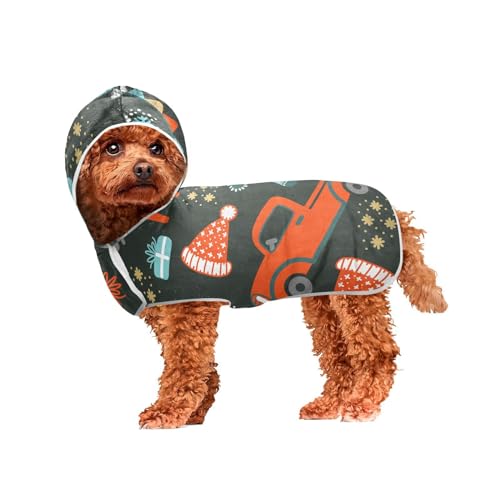 MCHIVER Weihnachtliche rote LKW-Socken, Hunde-Badetuch mit Kapuze, schnell trocknend, Haustier-Bademäntel, verstellbare Hunde-Trocknungsmäntel, Handtücher, Wraps für Strand, Pool, Schwimmen, Baden, 60 MCHIVER Weihnachtliche rote LKW-Socken, Hunde-Badetuch mit Kapuze, schnell trocknend, Haustier-Bademäntel, verstellbare Hunde-Trocknungsmäntel, Handtücher, Wraps für Strand, Pool, Schwimmen, Baden, 60 von MCHIVER