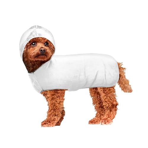 MCHIVER Weißes Hunde-Badetuch mit Kapuze, schnell trocknend, Haustier-Bademäntel, verstellbar, zum Trocknen von Hunden, Haustierpflege, 60 x 65 cm MCHIVER Weißes Hunde-Badetuch mit Kapuze, schnell trocknend, Haustier-Bademäntel, verstellbar, zum Trocknen von Hunden, Haustierpflege, 60 x 65 cm von MCHIVER