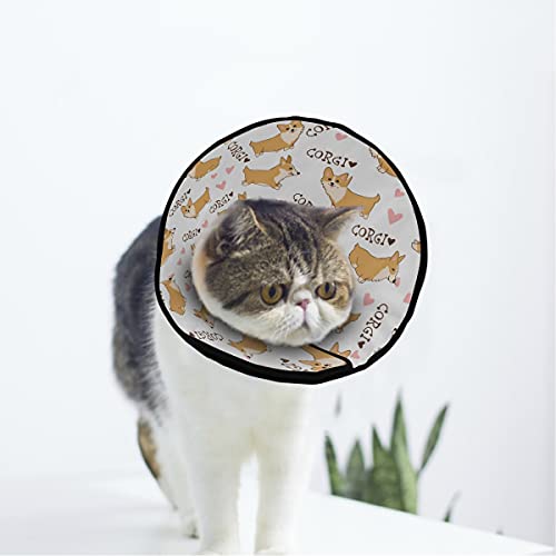 MCHIVER Welsh Corgi Herzen, weiches Halsband zur Erholung von Katzen und Hunden mit verstellbarem Katzen-Kegel, Wundheilung, Schutz nach Operationen, für elisabethanische Halsbänder von MCHIVER