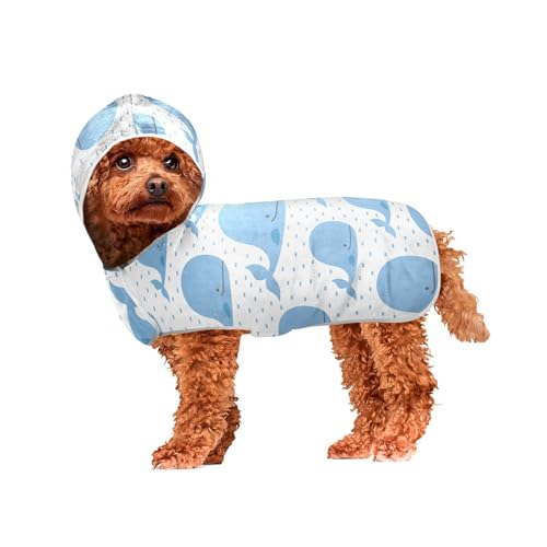 MCHIVER Whales Hunde-Badetuch mit Kapuze, schnell trocknend, Haustier-Bademäntel, verstellbare Hunde-Trockenmäntel, Handtücher für kleine, mittelgroße und große Hunde, 60 x 65 cm MCHIVER Whales Hunde-Badetuch mit Kapuze, schnell trocknend, Haustier-Bademäntel, verstellbare Hunde-Trockenmäntel, Handtücher für kleine, mittelgroße und große Hunde, 60 x 65 cm von MCHIVER