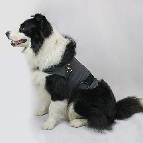 MCHY Hunde-Donner-Shirts, Angstlinderung für Hunde, Donnerjacke, Beruhigung, Größe L, Grau von MCHY