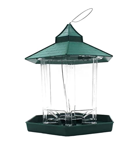 Vogelfutterstation, Gartendekoration, langlebig, hängend, Wildvogel-Futterstation mit Dach und Tablett für die Gartenfütterung im Freien von MCLIUJIA