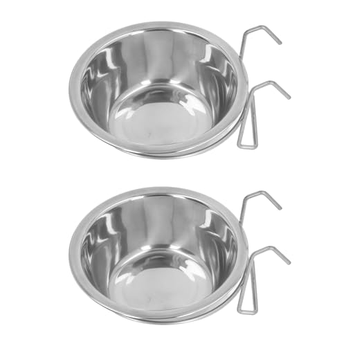 2er-Pack hängende Wassernäpfe für Hundekäfige, hängende Futternäpfe aus Edelstahl mit Drahthaken – Robuste, kaufeste Futterspender für Vögel, kleine Hunde und Katzen 2er-Pack hängende Wassernäpfe für Hundekäfige, hängende Futternäpfe aus Edelstahl mit Drahthaken – Robuste, kaufeste Futterspender für Vögel, kleine Hunde und Katzen von MCNZNJONV