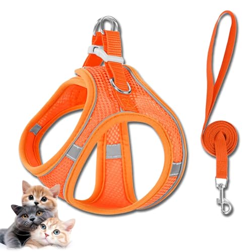 Katzengeschirr, verstellbare Anti-Flucht-Leine, Anti-Flucht, reflektierendes Design, verstellbar, Anti-Strangulation, Anti-Ziehen, doppelte Fixierung von Hals und Brust, präzise Passform Katzengeschirr, verstellbare Anti-Flucht-Leine, Anti-Flucht, reflektierendes Design, verstellbar, Anti-Strangulation, Anti-Ziehen, doppelte Fixierung von Hals und Brust, präzise Passform von MCNZNJONV
