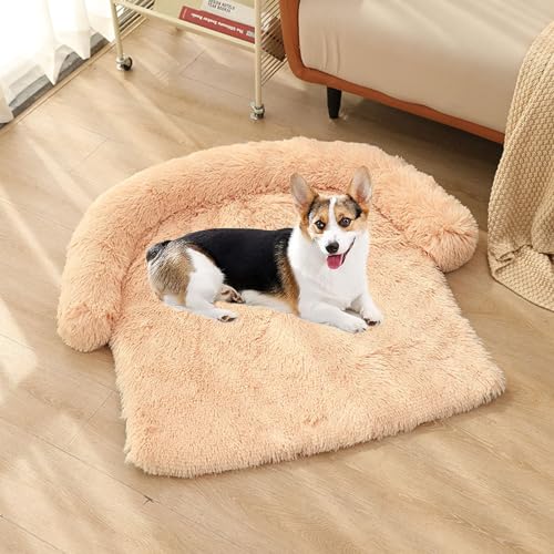 Comfy Hundebett, Hundekörbe, ausziehbar, weiches Kissen für Hunde, waschbar, Teppich aus Plüsch für Haustiere, ideal für Hundebett, Hundehütte, Auto (M, Beige) von MCPTSN