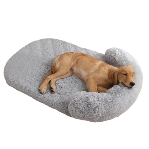 Hundebett, groß, orthopädisch, Hundesofa, ausziehbar und waschbar, rutschfest, beruhigendes Bett für große Hunde (Hellgrau, XL) von MCPTSN