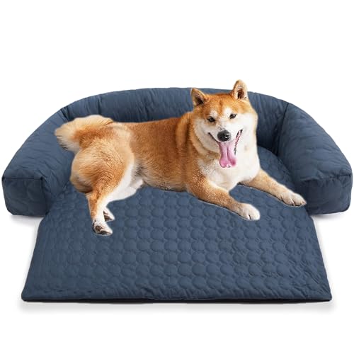 MCPTSN Hundedecke Sofa, Hundebett Couch für Sofaschutz Hund und Kofferraumschutz, Rutschfester Unterseite, Hundekissen mit Reißverschluss, für große, mittelgroße (L, Dunkelgrau) von MCPTSN