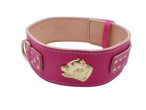 Unique American Bully Hundehalsband, Leder, strapazierfähig, 6,3 cm breit, mit American Bully-Kopf-Motiv, Größe L: 58,4 cm – 71,1 cm, Dunkelrosa Unique American Bully Hundehalsband, Leder, strapazierfähig, 6,3 cm breit, mit American Bully-Kopf-Motiv, Größe L: 58,4 cm – 71,1 cm, Dunkelrosa von MD Gear
