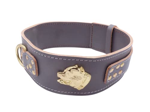 Unique American Bully Hundehalsband, Leder, strapazierfähig, 6,3 cm breit, mit American Bully-Kopf-Motiv, Größe L: 58,4 cm – 71,1 cm, Grau Unique American Bully Hundehalsband, Leder, strapazierfähig, 6,3 cm breit, mit American Bully-Kopf-Motiv, Größe L: 58,4 cm – 71,1 cm, Grau von MD Gear