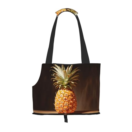 Ananas-Malerei-Druck Haustier tragbare Umhängetasche Faltbare Haustiertasche 13,4 x 6,1 x 10,2 Zoll für U-Bahn/Einkaufen/Wandern von MDATT