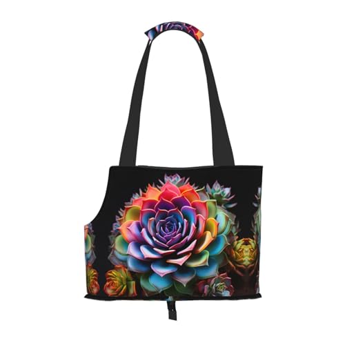 Bunte Sukkulenten Druck Haustier Tragbare Umhängetasche, Faltbare Haustiertasche 13,4 X 6,1 X 10,2 Zoll für U-Bahn/Einkaufen/Wandern Bunte Sukkulenten Druck Haustier Tragbare Umhängetasche, Faltbare Haustiertasche 13,4 X 6,1 X 10,2 Zoll für U-Bahn/Einkaufen/Wandern von MDATT